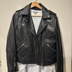Mango Leather Biker Jacket XS